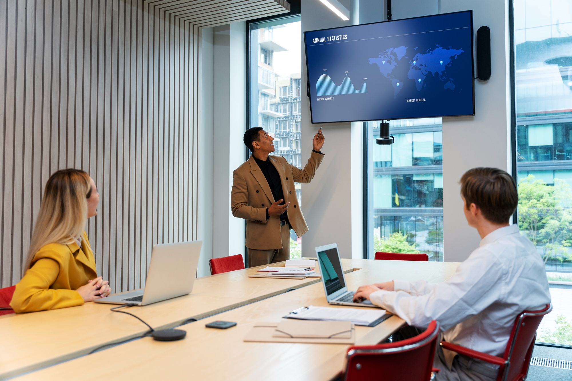 People collaborating with technology